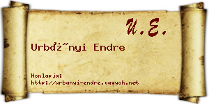 Urbányi Endre névjegykártya