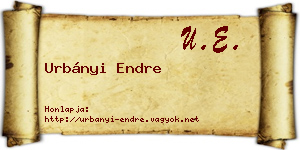 Urbányi Endre névjegykártya