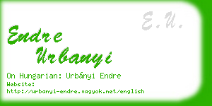 endre urbanyi business card